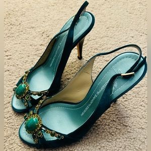 Giuseppe Zanotti Jeweled Slingback Heels 37.5